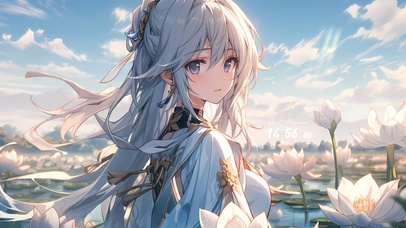 唯美清纯回眸女孩