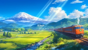 雪山下的列车