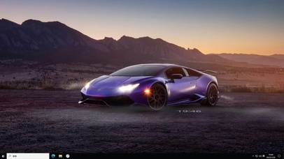 云霞超跑主题桌面