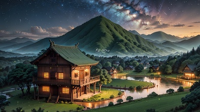 4K唯美治愈星空古风村庄
