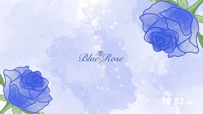 水彩蓝玫瑰