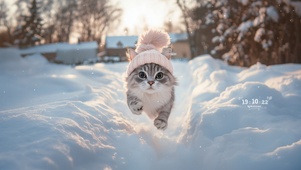 雪中猫咪