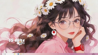 可爱长发女孩桌面主题