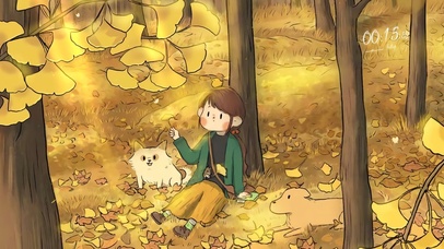 唯美秋季银杏林