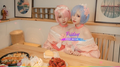 4K清纯短发闺蜜姐妹