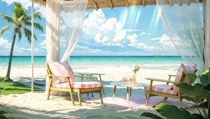 夏日度假海滩