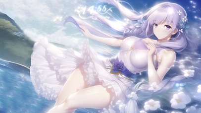 4K紫色辫子少女