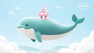 可爱毛毡海豚