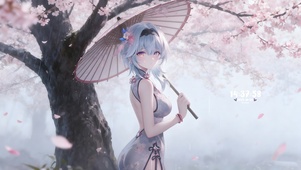 雨天樱花国风女孩