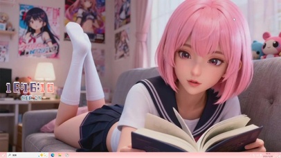 看书的少女