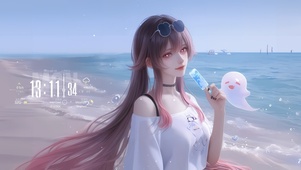 海滩少女胡桃