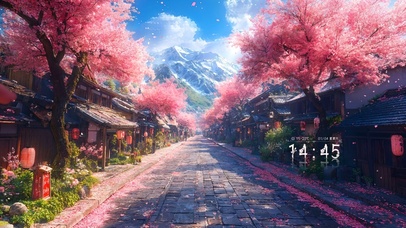 唯美日系樱花街道