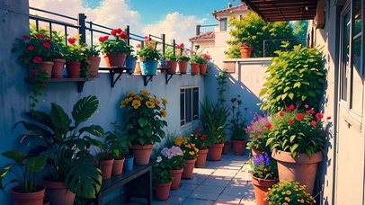 夏日午后的阳台