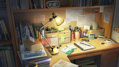 4K 深夜的学习书桌台