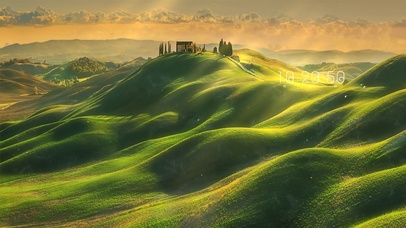 护眼金黄色山村