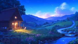 夏夜乡村 治愈	