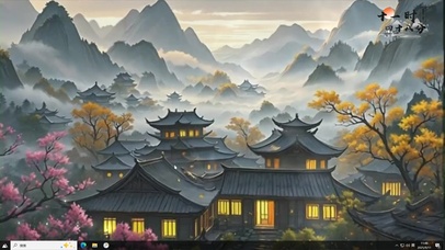 山川间的古风楼宇