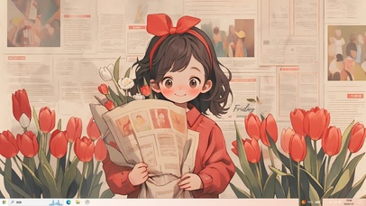 复古港风花花女孩主题