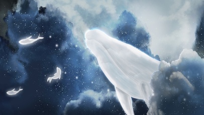 星空梦幻白鲸插画