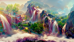山中瀑布