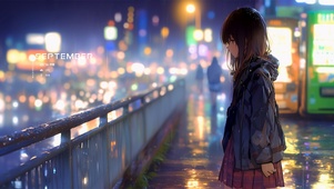 城市雨夜少女