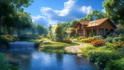 治愈护眼世外小屋