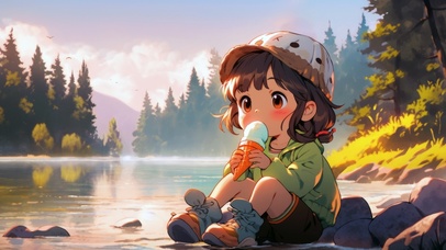 可爱的冰淇淋女孩