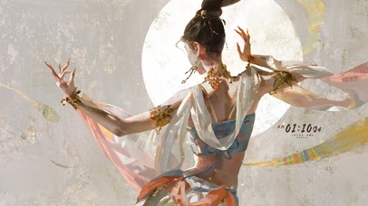 4K 敦煌飞天美女