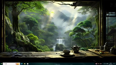 护眼主题 云雾古韵山河	