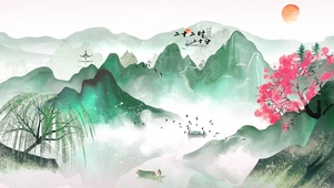 4k 古风水墨仙境