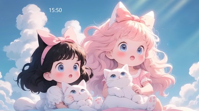 爱猫咪的小女孩