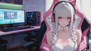 纯欲猫耳电竞少女