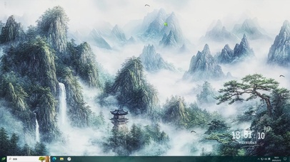 水墨山水AI护眼壁纸-桌面主题