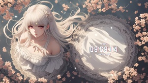白发樱花少女