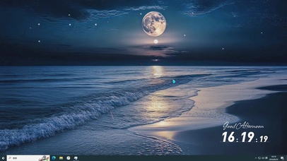 夜景海滩-桌面主题