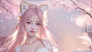 粉色狐耳少女