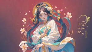 4K 卷发古风女孩