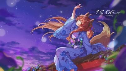 仰望星空狐少女