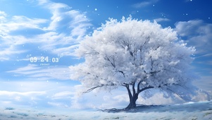 雪中神圣大树