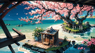 4K国风桃花岛小屋