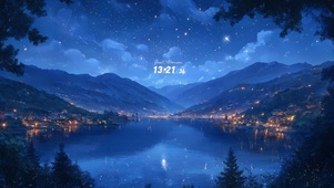宁静湖泊夜晚
