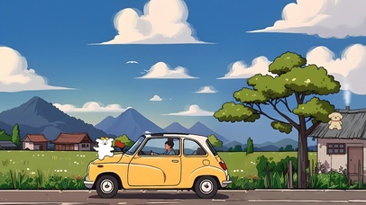 回乡的线条小狗