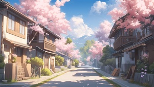乡村樱花小道
