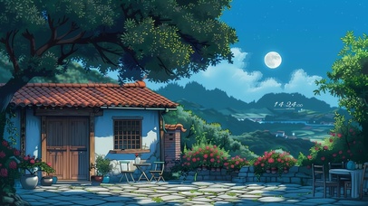 夏日傍晚的小院