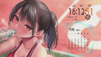 唯美喝水的校园美少女