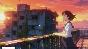 天台暮色-桌面主题