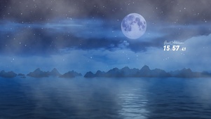 大海月景