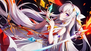 银发可爱少女