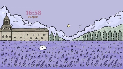 薰衣草花海中的小熊