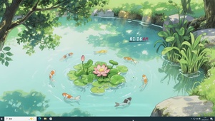 荷气生财  锦鲤环绕